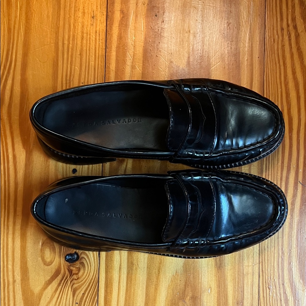 Freda Salvador Elba Black Leather Loafers